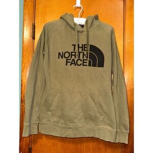 The North Face Sweater Womens Medium Green Logo Hoodie Cotton Pocket Sweatshirt
